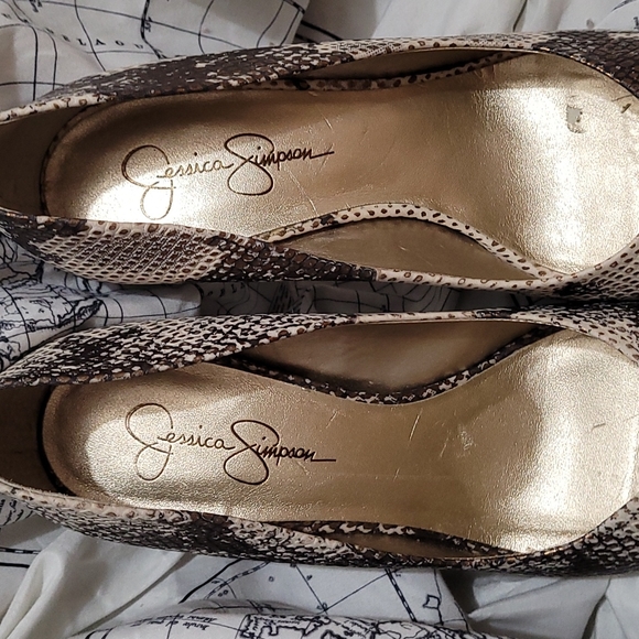 Jessica Simpson Snakeskin Peep-Toe Pumps - Picture 7 of 7